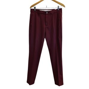 Original Penguin Men’s Burgundy Blokecore Work Slim Fit Tailored Pants Sz 31